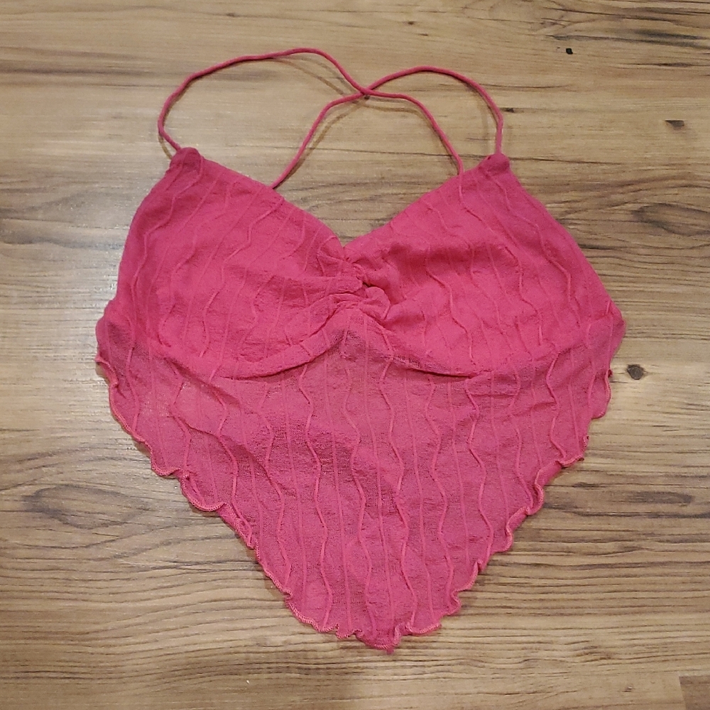 Vibrant Pink Lace Crop Top
